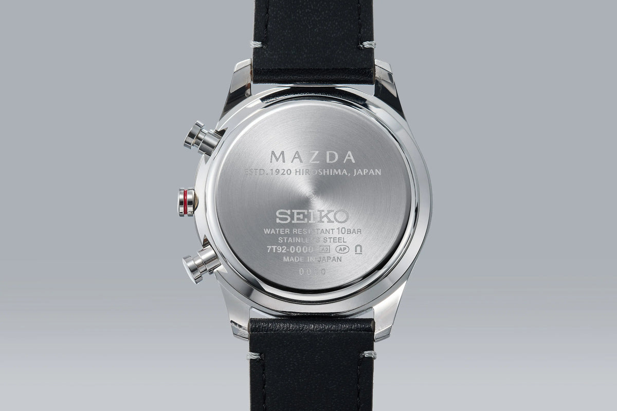 MAZDA x Seiko Chronograph Wristwatch BF9504 Grey Dial Curve Hardlex