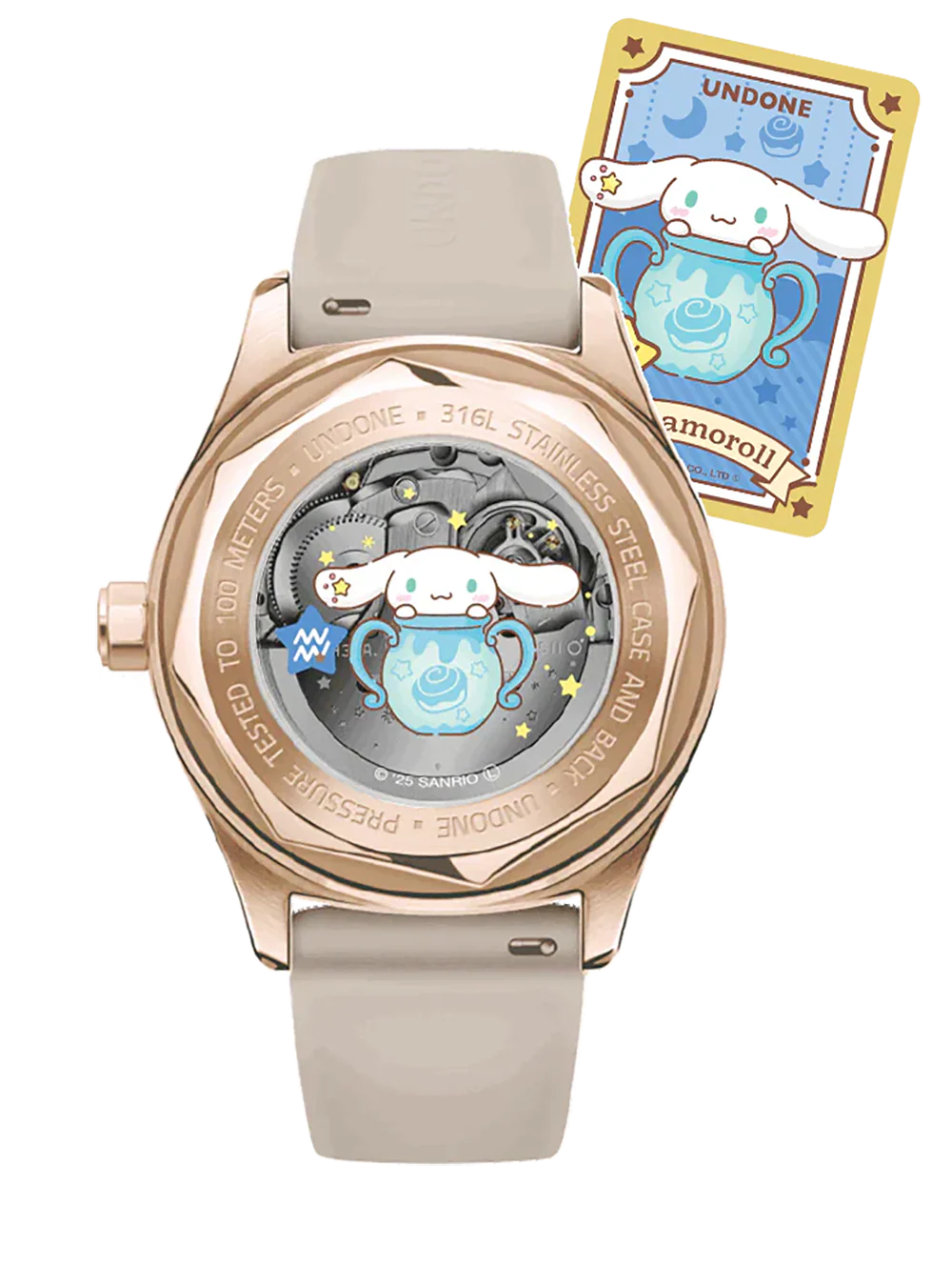 Cinnamoroll x UNDONE “Dreamy Beige” Automatic Watch – Limited Model [Pre-order for early April]