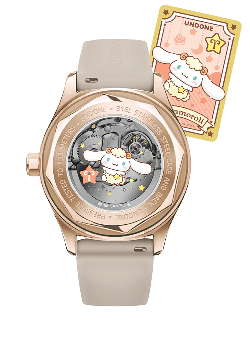 Cinnamoroll x UNDONE “Dreamy Beige” Automatic Watch – Limited Model [Pre-order for early April]