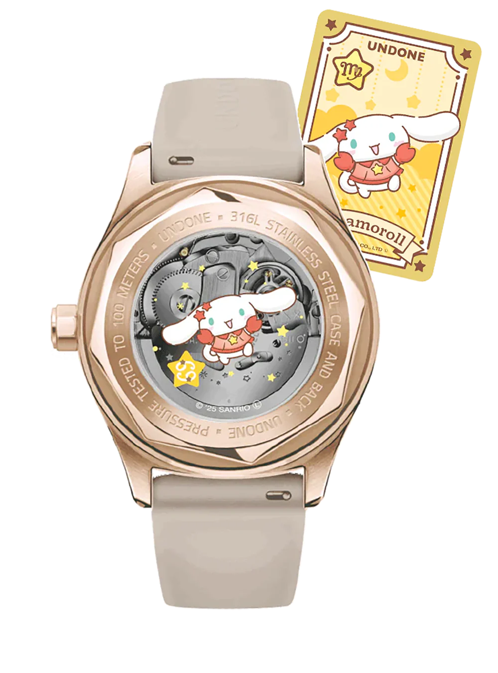 Cinnamoroll x UNDONE “Dreamy Beige” Automatic Watch – Limited Model [Pre-order for early April]