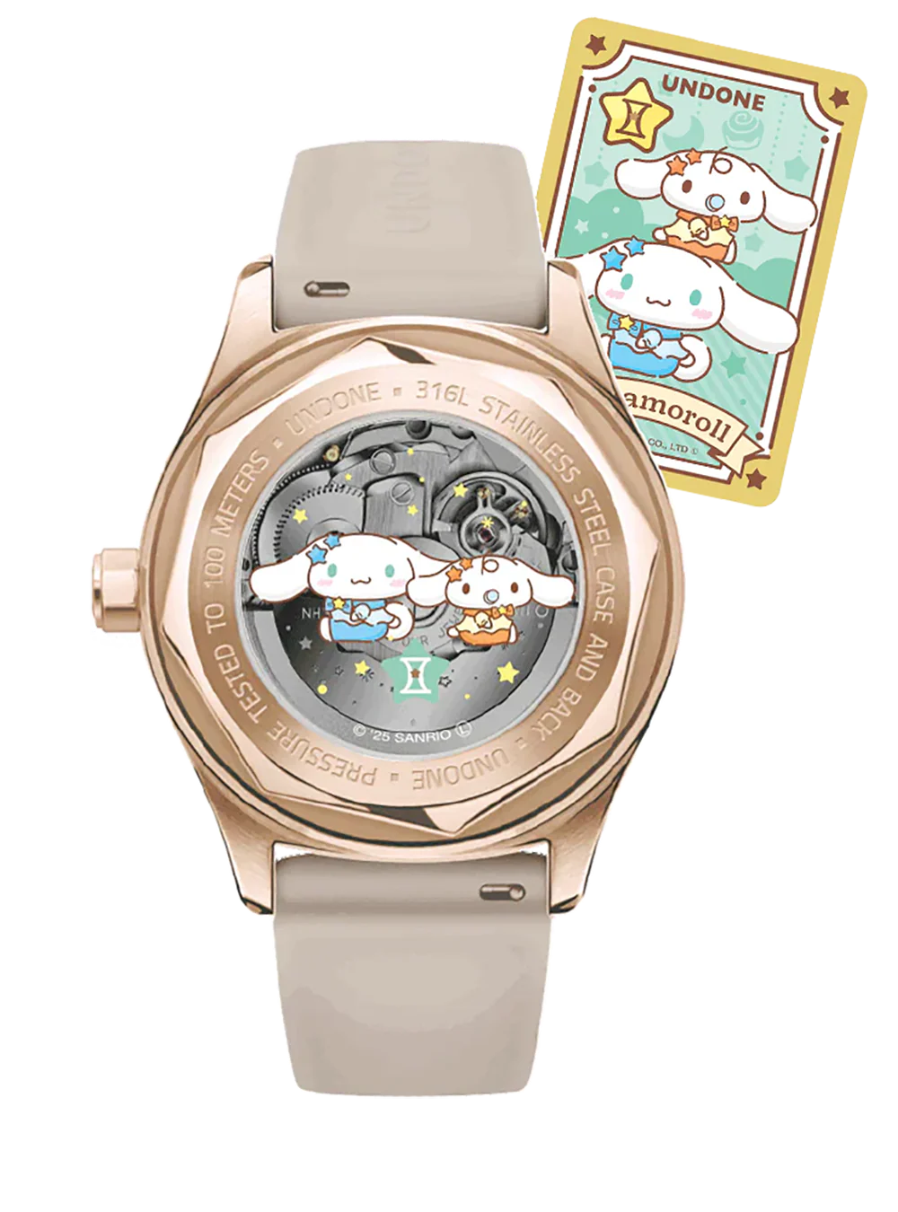 Cinnamoroll x UNDONE “Dreamy Beige” Automatic Watch – Limited Model [Pre-order for early April]