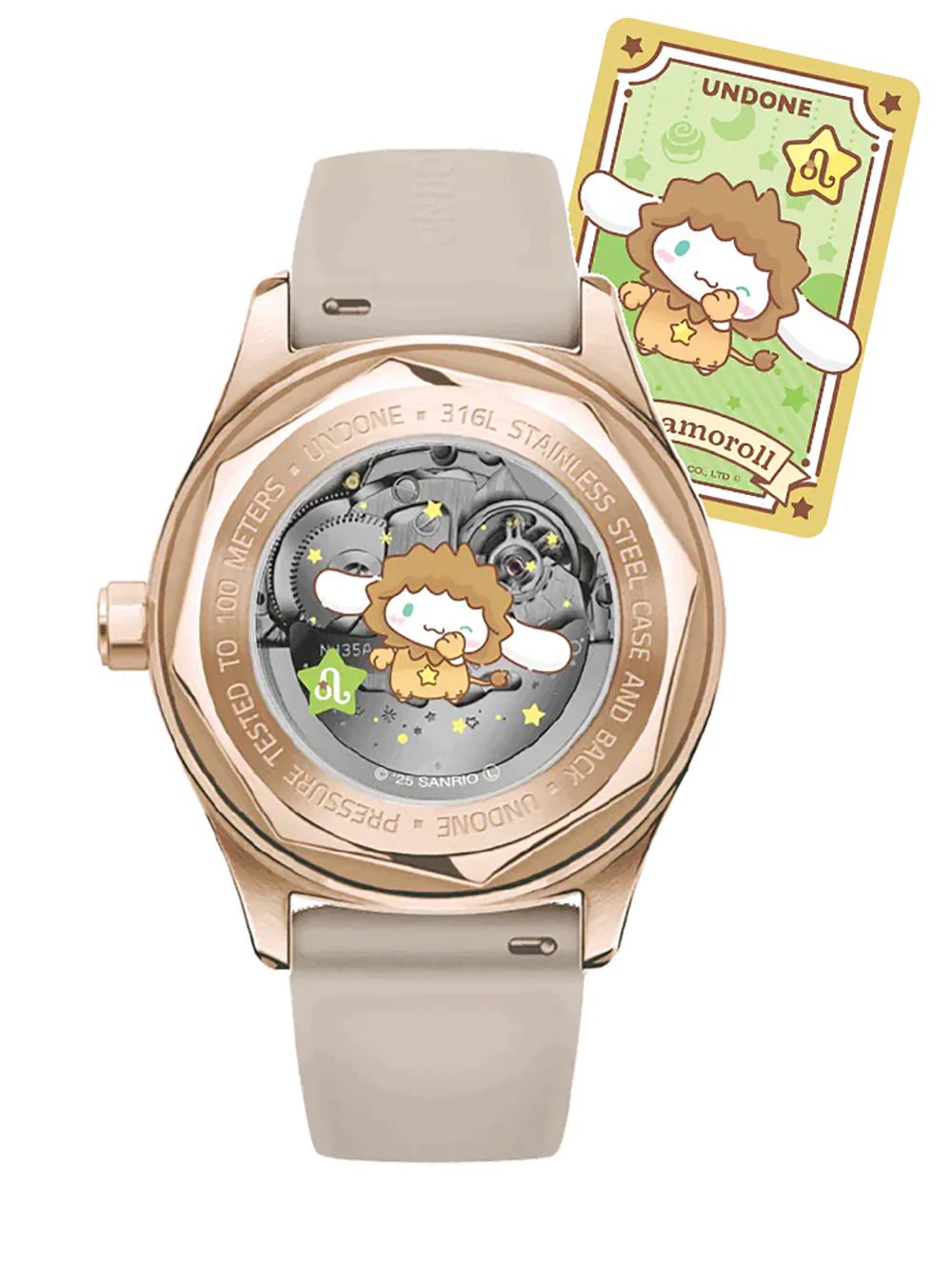 Cinnamoroll x UNDONE “Dreamy Beige” Automatic Watch – Limited Model [Pre-order for early April]