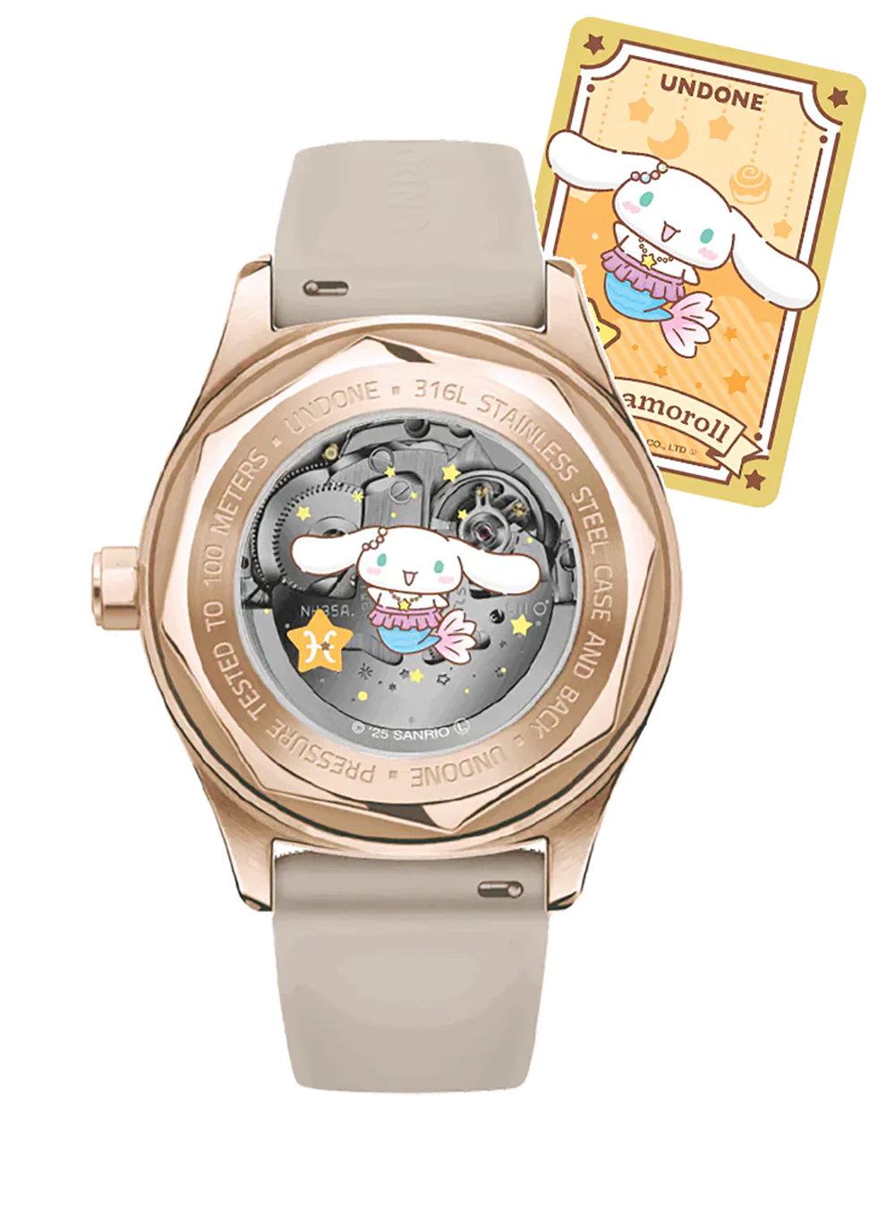 Cinnamoroll x UNDONE “Dreamy Beige” Automatic Watch – Limited Model [Pre-order for early April]