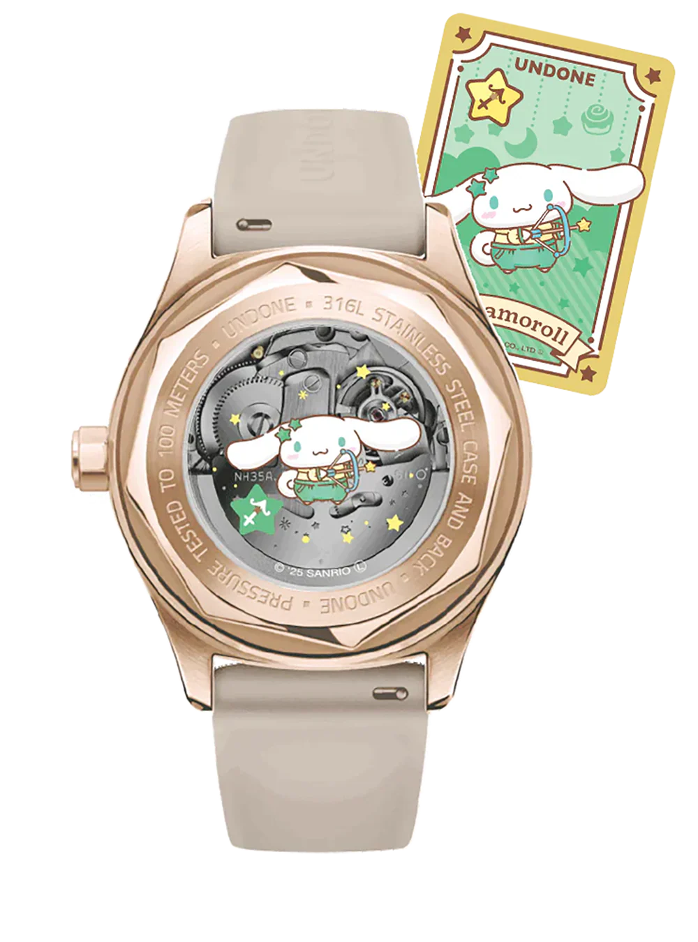 Cinnamoroll x UNDONE “Dreamy Beige” Automatic Watch – Limited Model [Pre-order for early April]