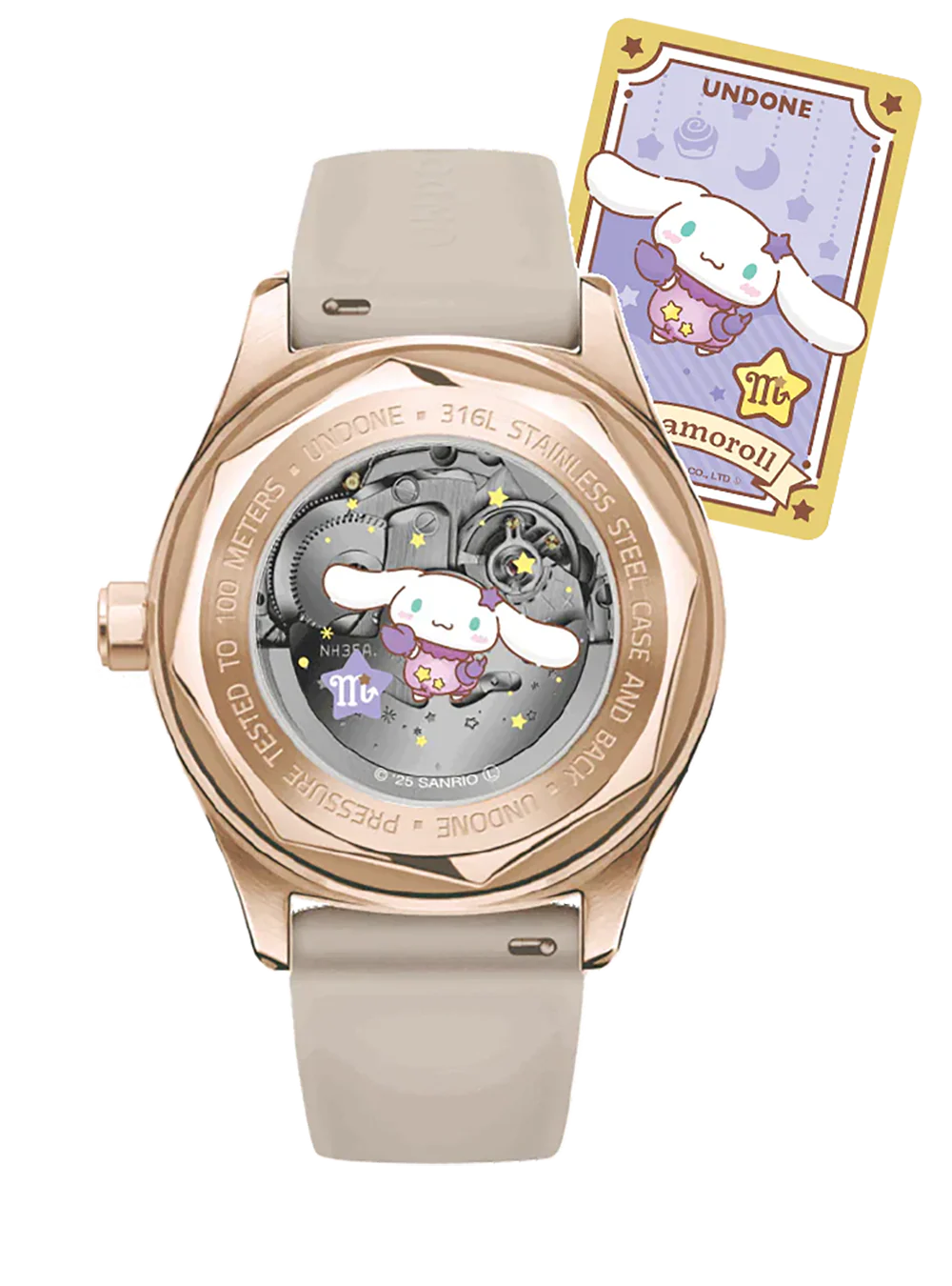 Cinnamoroll x UNDONE “Dreamy Beige” Automatic Watch – Limited Model [Pre-order for early April]