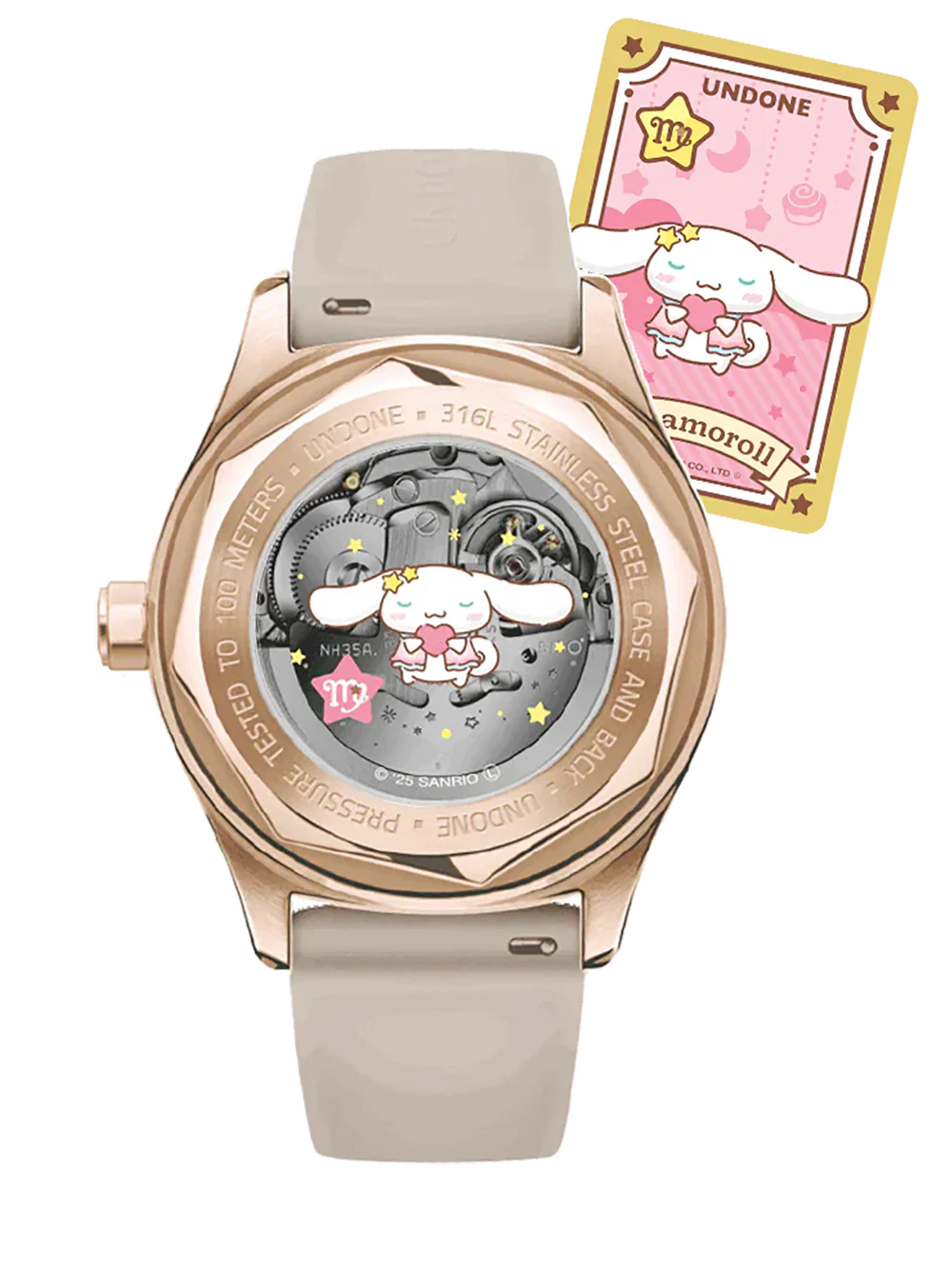 Cinnamoroll x UNDONE “Dreamy Beige” Automatic Watch – Limited Model [Pre-order for early April]