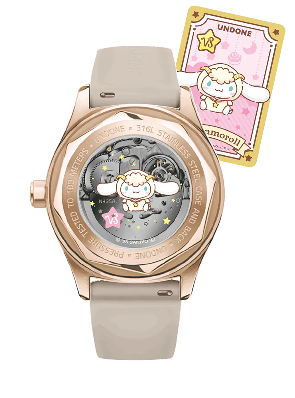 Cinnamoroll x UNDONE “Dreamy Beige” Automatic Watch – Limited Model [Pre-order for early April]